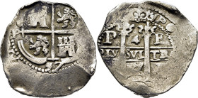 FELIPE IV. Potosí. 4 reales. 1657. E. Sin PH. Dos fechas