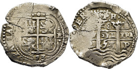FELIPE IV. Potosí. 8 reales. 1653. E. ·PH·. Dos fechas. Buen ejemplar. Tejo redondo