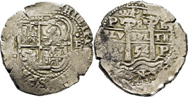 FELIPE IV. Potosí. 8 reales. 1654. E. ·PH·. Cierto atractivo