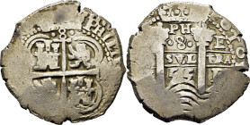 FELIPE IV. Potosí. 8 reales. 1655 pudiera ser ¿sobre 4?. E. PH. Atractiva
