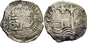 FELIPE IV. Potosí. 8 reales. 1658. E. Tres fechas