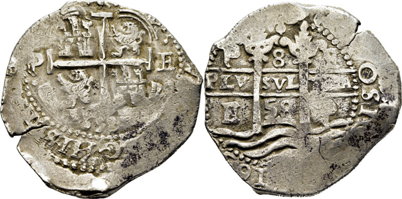 FELIPE IV. Potosí. 8 reales. 1658. E. Granada bajo la corona, sin puntos flanque...