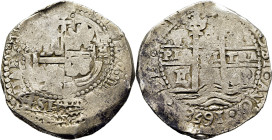 FELIPE IV. Potosí. 8 reales. 1658. E. Fecha con cuatro dígitos completos
