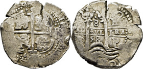 FELIPE IV. Potosí. 8 reales. 1658. E. Dos fechas