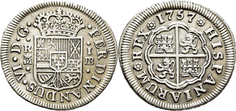FERNANDO VI. Madrid. 1 real. 1757. JB. Cy10337. 2´95 g. Algunas mínimas marquita...