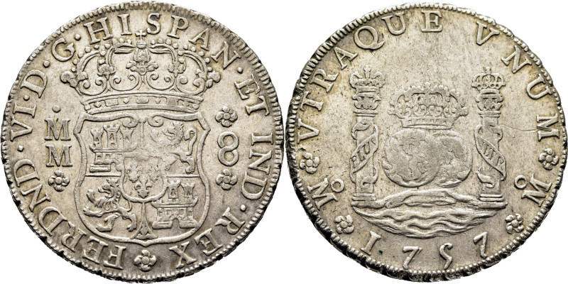 FERNANDO VI. Méjico. 8 reales. 1757. MM. Cy10622. 26'92 g. Ínfimas cocas de meta...