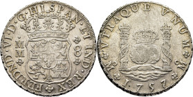 FERNANDO VI. Méjico. 8 reales. 1757. MM. Bonito resplandor