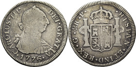 CARLOS III. Guatemala. 2 reales. 1776. P. Escasa
