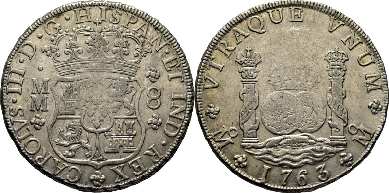 CARLOS III. Méjico. 8 reales. 1763. MM. Cy11916. 27'19 g. Acuñación central algo...