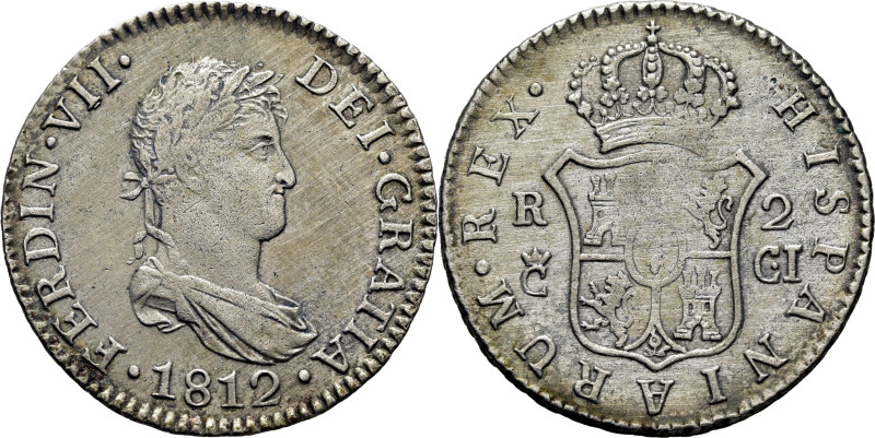 FERNANDO VII. Cádiz. 2 reales. 1812. CI. Cy15436. Suaves finas rayitas por leve ...