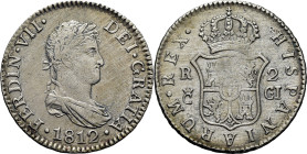 FERNANDO VII. Cádiz. 2 reales. 1812. CI