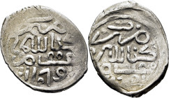 Mohamed III. Miknas. Dirham. 1179. Con tres puntos en triángulo