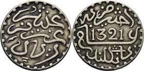 Abd al Aziz. Birmingham. 1/10 rial. 1321. EBC-