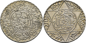 Abd al Aziz. París. 1/4 rial. 1321. Casi EBC+. Muy rara
