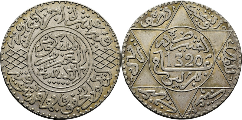 Abd al Aziz. Berlín. 1/2 rial. 1320. K21.1 (300$). 12´36 g. Alguna usura y finas...