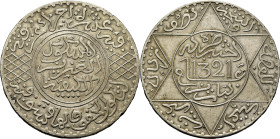 Abd al Aziz. París. 1/2 rial. 1321. EBC-. Escasa