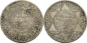 Abd al Aziz. París. 1/2 rial. 1322. EBC-. Escasa