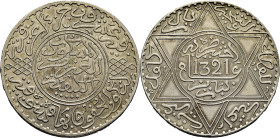 Abd al Aziz. París. 1 rial. 1321. EBC/EBC-. Atractiva. Muy escasa