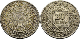 Mohamed V. Protectorado Francés. 20 francos. 1347. EBC o algo mejor. Atractiva