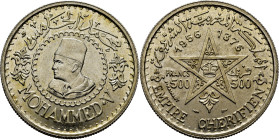 Mohamed V. París. 500 francos. 1376 (1956). FDC/SC. Extraordinaria