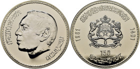 Hassam II. 150 dirhams. 1981-1401. XX años de la coronación. PROOFlike FDC. Muy buen ejemplar