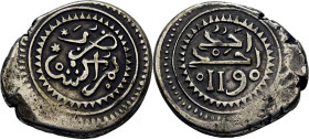 Mohamed III. Marraquech. Mitqal de 10 dirhams. 1190. Dos estrellas en el campo. Muy escasa