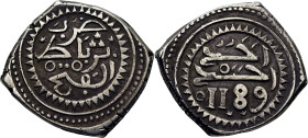 Mohamed III. Ribat al Fath-Rabat. Mitqal de 10 dirhams. 1189. Dos estrellas. Atractiva. Muy escasa