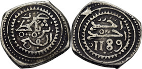 Mohamed III. Ribat al Fath-Rabat. Mitqal de 10 dirhams. 1189. Dos estrellas. Muy escasa