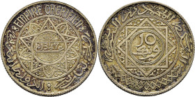 Mohamed V. París. 10 francos. 1347. ESSAI a la derecha del 10. Plata. FDC. Rarísima