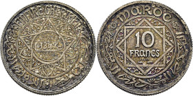 Mohamed V. París. 10 francos. 1347. ESSAI bajo FRANCS. Plata. FDC. Rarísima