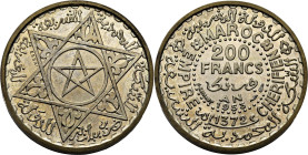 Mohamed V. París. 200 francos. 1353. ESSAI de peso fuerte. Plata. PROOF FDC. Muy rara
