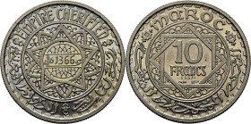 Mohamed V. París. 10 francos. 1366. ESSAI en níquel. PROOF FDC. Muy escasa