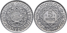 Mohamed V. París. 5 francos. 1370. ESSAI en aluminio. PROOF FDC. Escasa