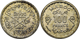 Mohamed V. París. 100 francos. 1370. ESSAI en plata. PROOF FDC. Escasa