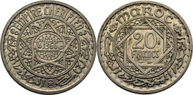 Mohamed V, PROTECTORADO anterior. 20 francos. 1366. ESSAI. SC/SC+