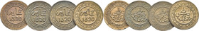 ABD AL AZIZ 1311-26. Birmingham. 1 mazuna. 1320. Lote de 4