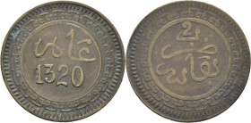 ABD AL AZIZ 1311-26. Fez. 2 mazumas. 1320. Fecha no alineada