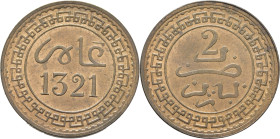 ABD AL AZIZ 1311-26. París. 2 mazumas. 1321. SC/SC-. Atractiva