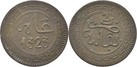 ABD AL AZIZ 1311-26. Fez. 2 mazumas. 1323. Fecha alineada. Reverso medalla. Escasa