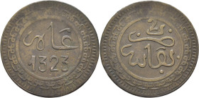 ABD AL AZIZ 1311-26. Fez. 2 mazumas. 1323. Fecha alineada. Escasa
