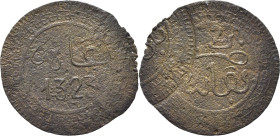 ABD AL AZIZ 1311-26. Fez. 2 mazumas. 1323. Fecha alineada. Reverso medalla. Muy interesantes. Raro error