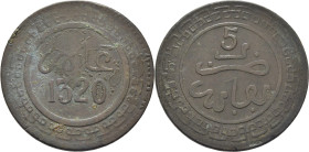 ABD AL AZIZ 1311-26. Fez. 5 mazumas. 1320. Dos puntos bajo la leyenda