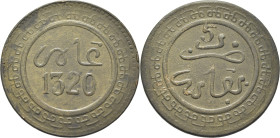 ABD AL AZIZ 1311-26. Fez. 5 mazumas. 1320. El 5 algo girado