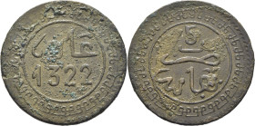 ABD AL AZIZ 1311-26. Fez. 5 mazumas. 1322