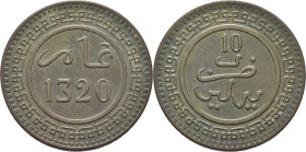 ABD AL AZIZ 1311-26. Berlín. 10 mazumas. 1320