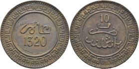 ABD AL AZIZ 1311-26. Birmingham. 10 mazumas. 1320. Sería SC