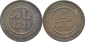 ABD AL AZIZ 1311-26. Berlín. 10 mazumas. 1321