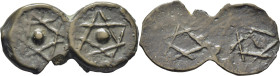 MULAY  SULAYMAN 1792-1822. 2 felus. Sin ceca. 2 piezas en bloque. Muy interesante