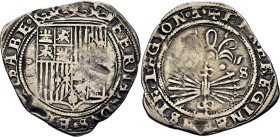 REYES CATÓLICOS. Sevilla. Real. No datada. Marca de ceca, casi inapreciable, a i
