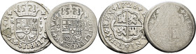 FELIPE V. Sevilla. 1 real. 1726. J. Cy8443. Más otro de Madrid sin fecha y ensay